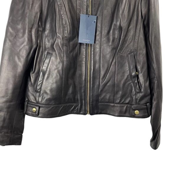 NEW Cole‎ Haan Racer Jacket with Quilted Panels Sz L black - Picture 6 of 11